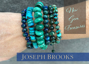 joseph brooks malachite bracelet, turquoise bracelet, azurite bracelet, lapis bracelet, gemstone bracelets, beaded bracelets, stacking bracelets, layering bracelets
