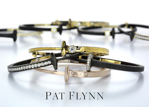 pat flynn nail bracelets, pat flynn jewelry, pat flynn bangles, iron and gold bracelets, diamond bracelets, cuffs, black bracelet