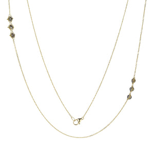 Amali Triple Station Black Diamond Textile Necklace | Quadrum Gallery