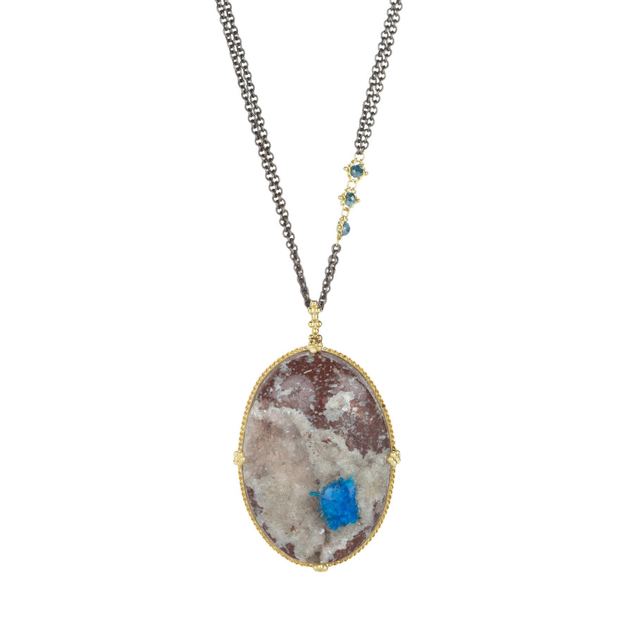 Amali Cavansite wtih Blue Quartz Pendant Necklace | Quadrum Gallery