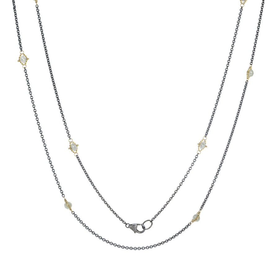 Amali Silver Diamond Textile Station Necklace | Quadrum Gallery