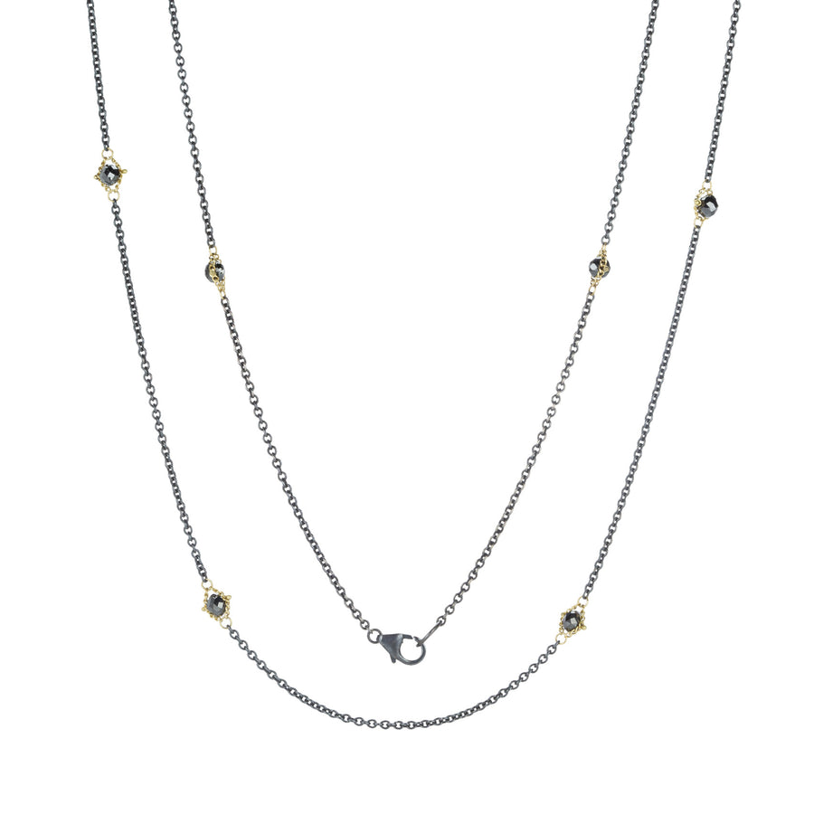 Amali Textile Black Diamond Station Necklace | Quadrum Gallery