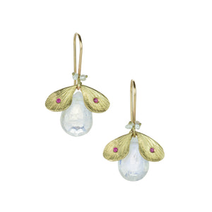 Annette Ferdinandsen Rainbow Moonstone Jeweled Bug Earrings | Quadrum Gallery