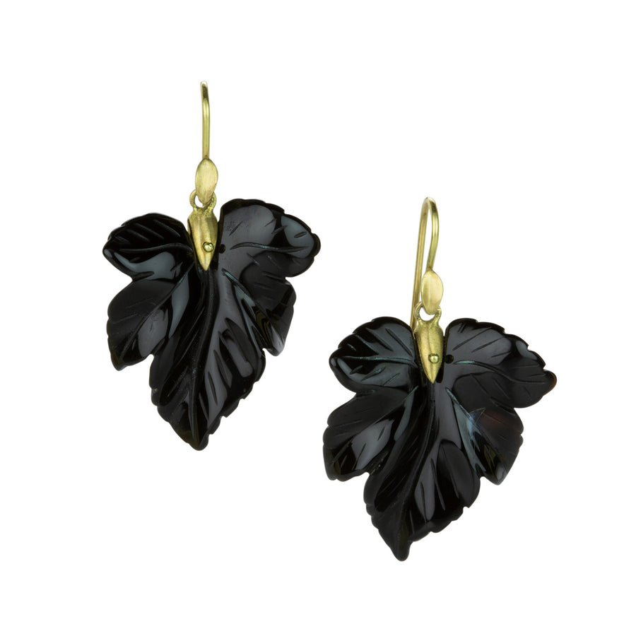Annette Ferdinandsen Black Onyx Fancy Leaf Drop Earrings | Quadrum Gallery