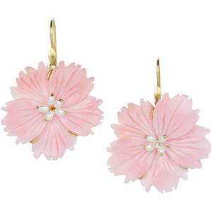Annette Ferdinandsen Small Pink Conch Wild Rose Blossom Earrings | Quadrum Gallery