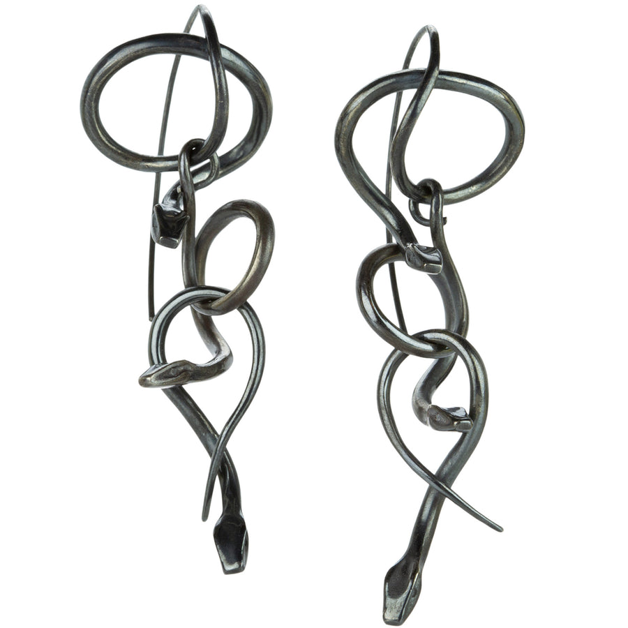 Annette Ferdinandsen Oxidized Serpent Chandelier Earrings | Quadrum Gallery