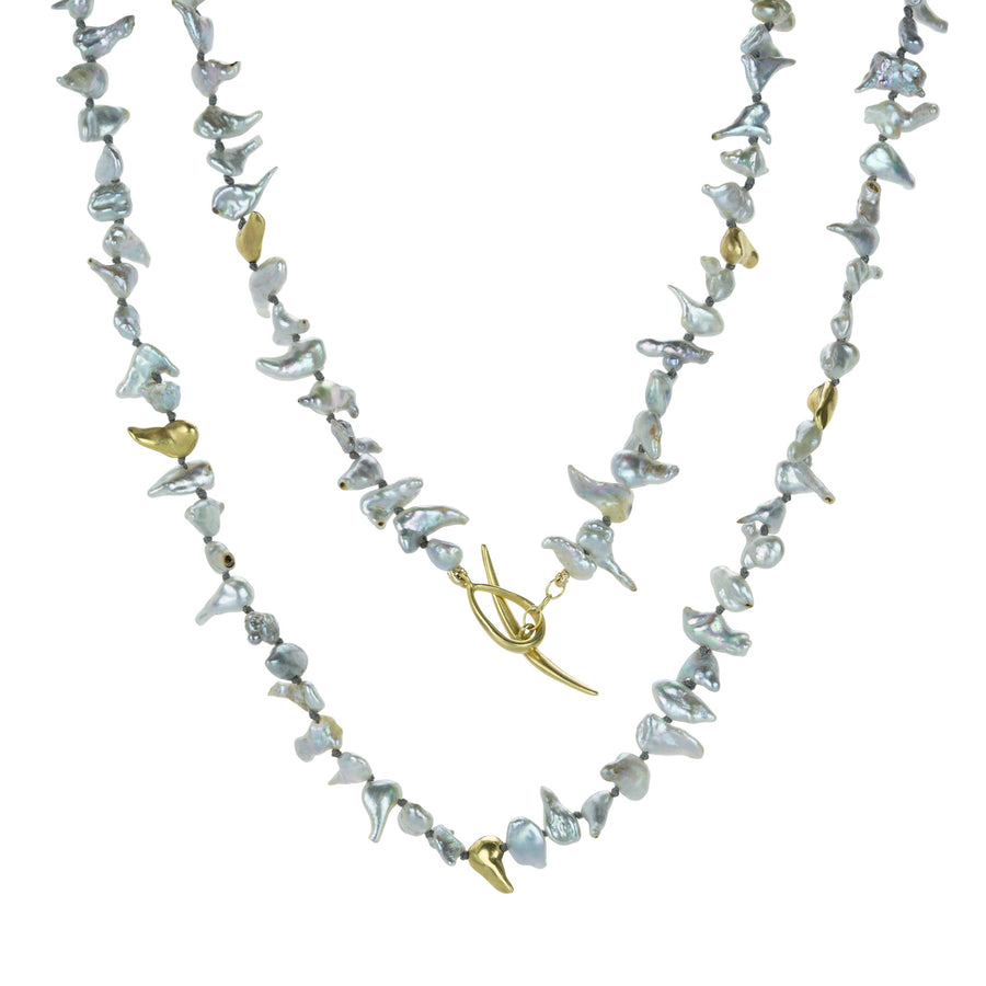 Annette Ferdinandsen Keshi Pearl "Shark Tooth" Pebble Necklace | Quadrum Gallery