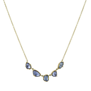 Annie Fensterstock 18k Five Sapphire Necklace | Quadrum Gallery