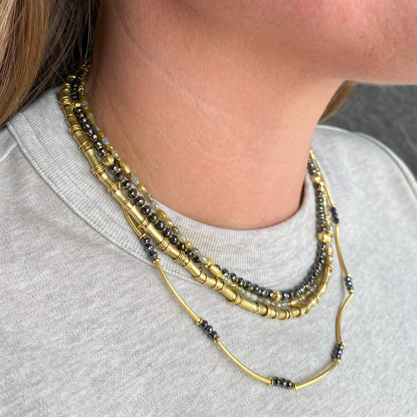 ジーナシス　【eL+1】 beads short necklace ブラック 新品【eL+1】 beads short necklace ブラック おねさん - メルカリ