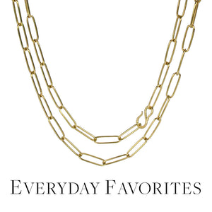 An 18k yellow gold, lightweight link chain with a handcrafted S-hook by the jewelry designer Maria Beaulieu. Link to the "everyday favorites" collection