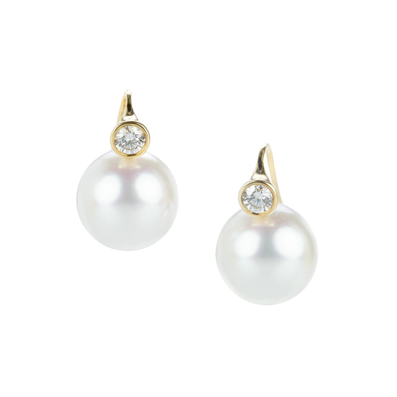 Gellner Diamond and South Sea Pearl Drop Earrings | Quadrum Gallery
