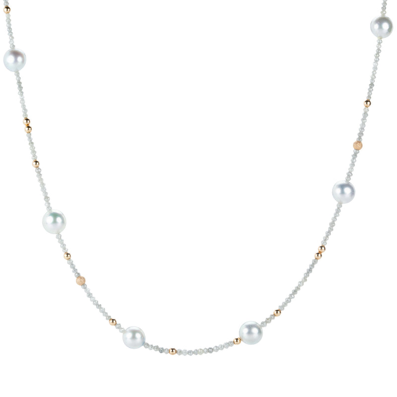 Gellner Rose Gold Diamond and Pearl Necklace  | Quadrum Gallery