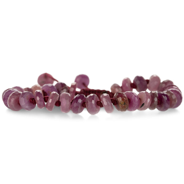 Joseph Brooks Faceted 8mm Ruby Rondelle Bead Bracelet | Quadrum
