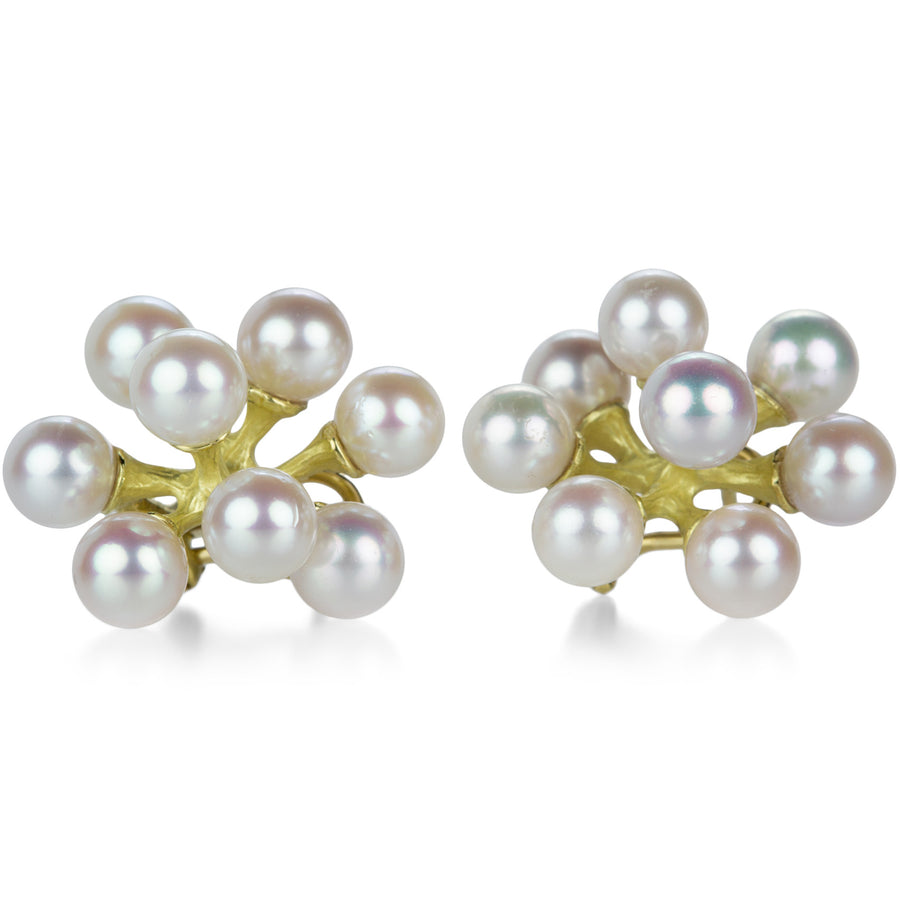 John Iversen Post and Clip Small Jacks with Akoya Pearls | Quadrum Gallery