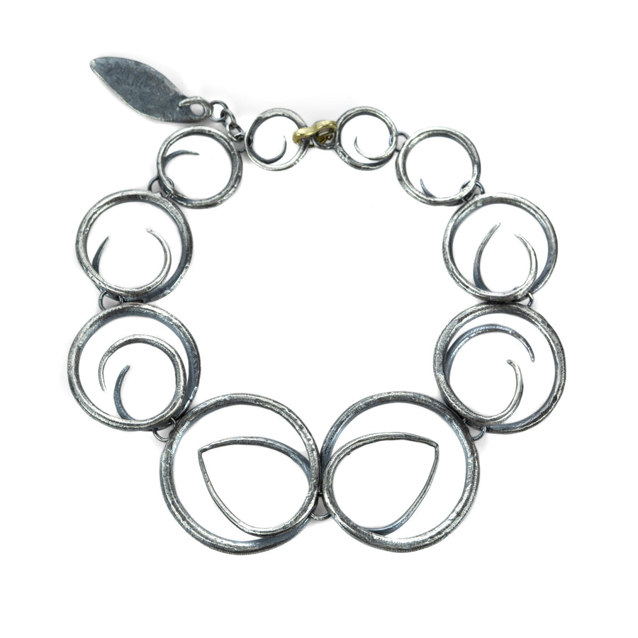 John Iversen Oxidized Sterling Silver Swirl Bracelet | Quadrum Gallery