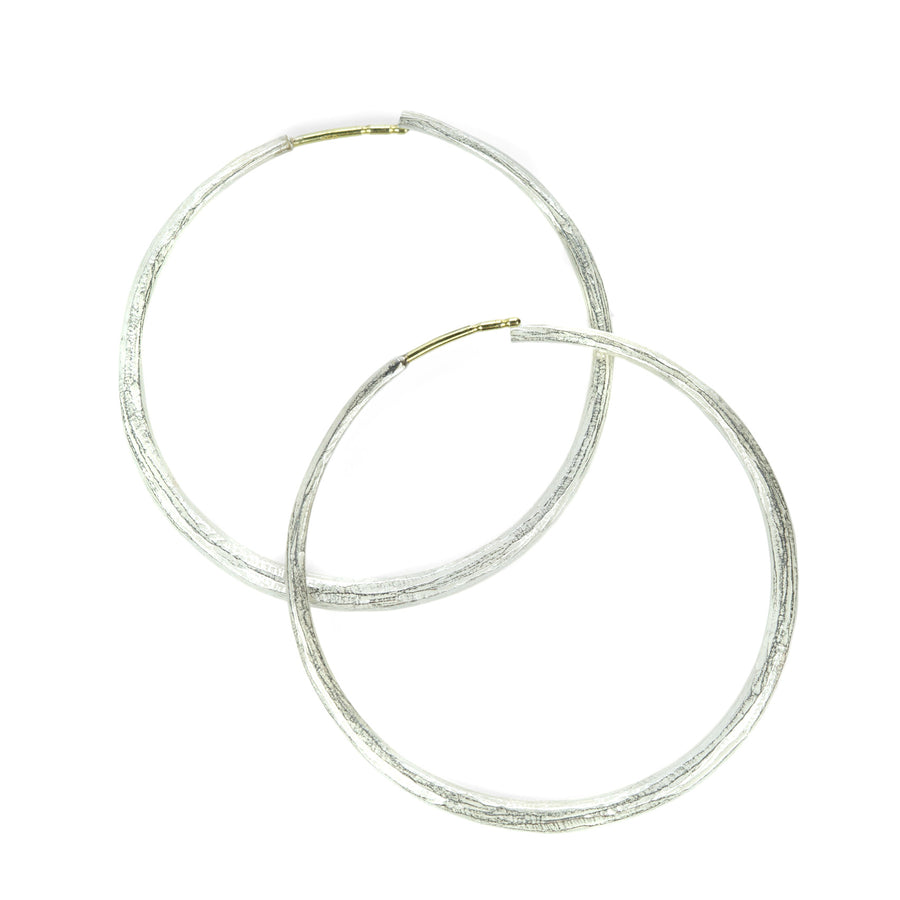 John Iversen Sterling Silver Large Hoops with Posts | Quadrum Gallery