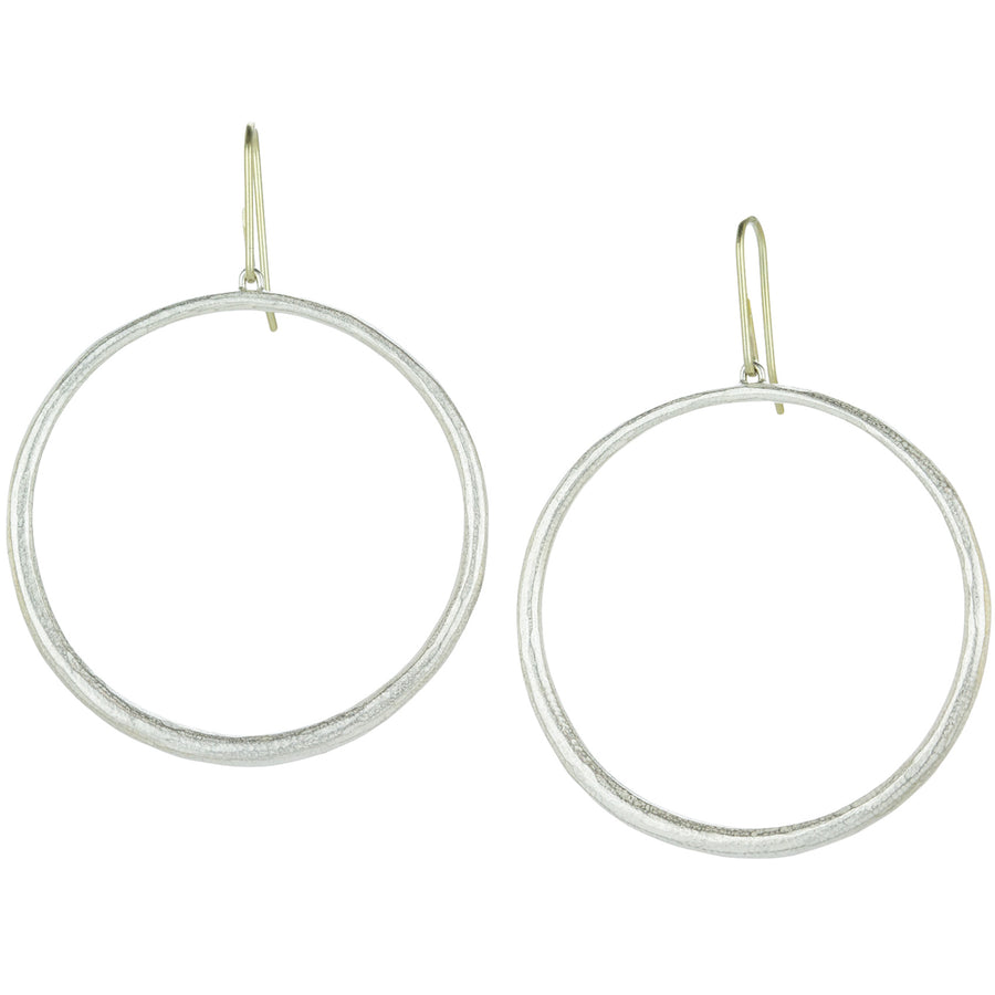 John Iversen Large Sterling Silver Hoop Drop Earrings | Quadrum Gallery
