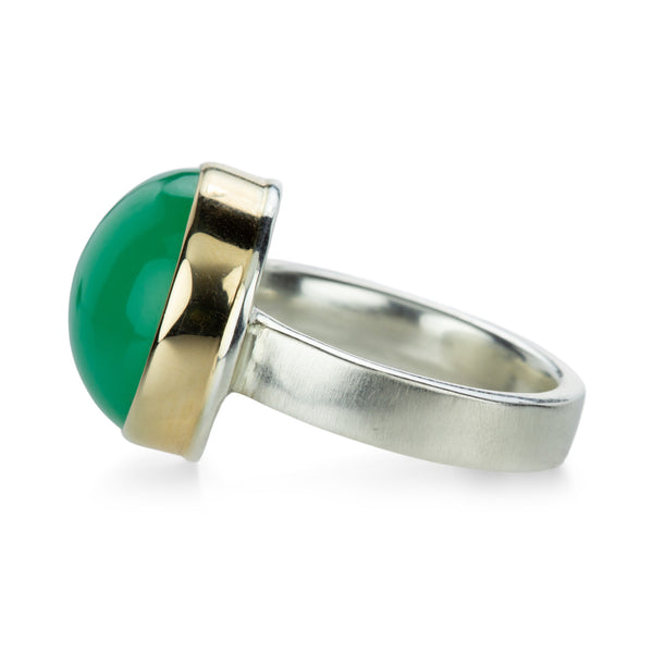 Size US 7.3/4 SOLID Sterling Silver Chrysoprase Ring, Natural hot Boi Chrysoprase 925 Solid Silver Ring,