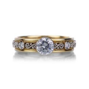 Nathan Levy Diamond Scroll Engagement Ring with CZ | Quadrum Gallery