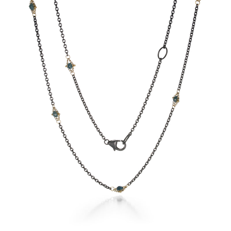 Amali Blue Diamond Textile Station Necklace | Quadrum Gallery