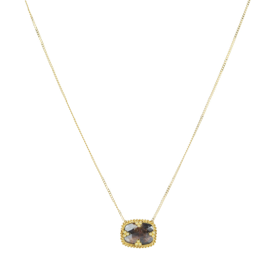 Amali Rectangular Brown Diamond Pendant Necklace | Quadrum Gallery