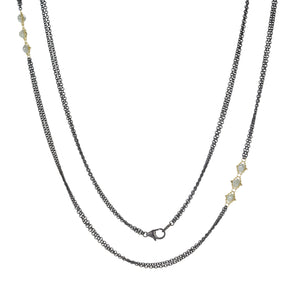 Amali Silver Diamond Triple Textile Station Necklace | Quadrum Gallery