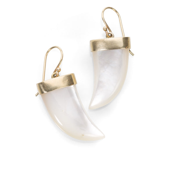 Annette Ferdinandsen White Mother of Pearl Tiger Claw Earrings
