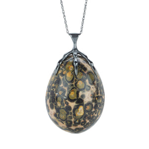 Annette Ferdinandsen Leopard Jasper Quail Egg Pendant Necklace | Quadrum Gallery