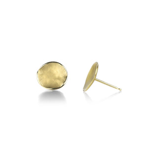 Anne Sportun Hammered Concave Gold Disc Earrings  | Quadrum Gallery