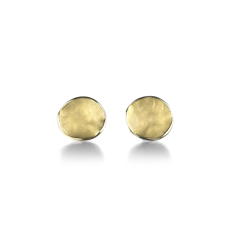 Anne Sportun Hammered Concave Gold Disc Earrings  | Quadrum Gallery