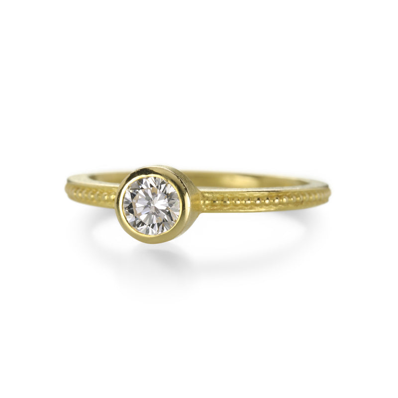 Barbara Heinrich Round Diamond Ring with Granulated Shank | Quadrum Gallery
