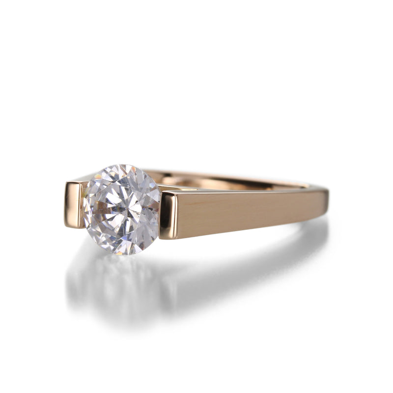 Edward Burrowes Rose Gold Tapered Engagement Ring | Quadrum Gallery