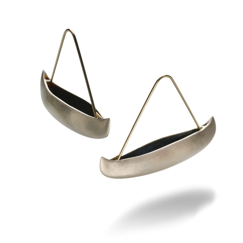 Gabriella Kiss Silver Canoe Earrings | Quadrum Gallery