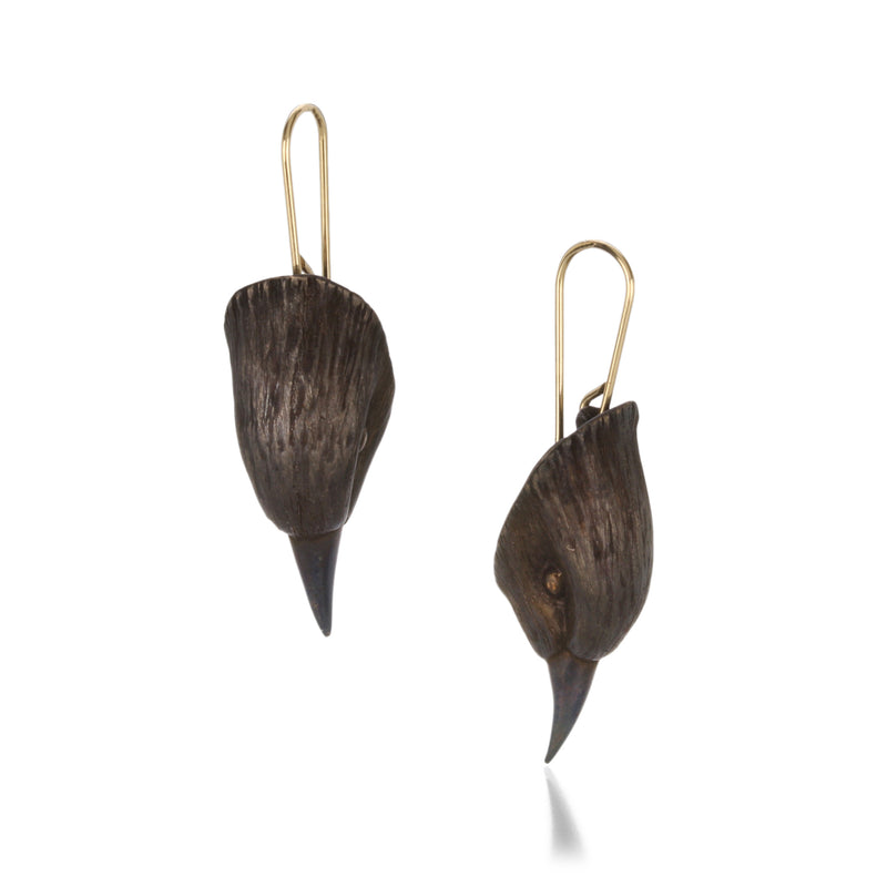 Gabriella Kiss Bronze Bird Head Earrings  | Quadrum Gallery