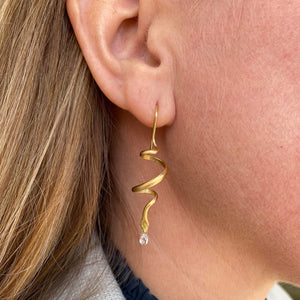 Gabriella Kiss Diamond Briolette Spiral Snake Earrings  | Quadrum Gallery