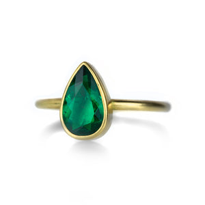 Gabriella Kiss Pear Shaped Colombian Emerald Ring | Quadrum Gallery