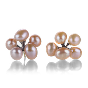 John Iversen Peach Pearl Jacks Earrings | Quadrum Gallery