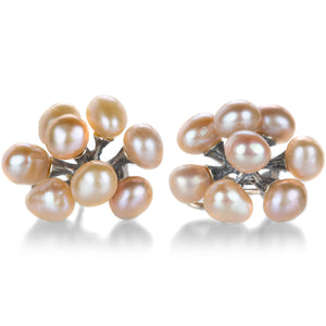 John Iversen Baroque Peach Freshwater Pearl Jacks Earrings | Quadrum Gallery