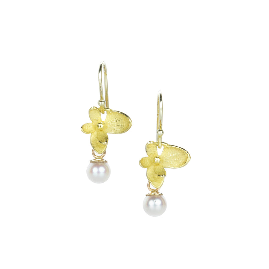 John Iversen 18k Gold Baby Hydrangeas with Pearl Drops | Quadrum Gallery