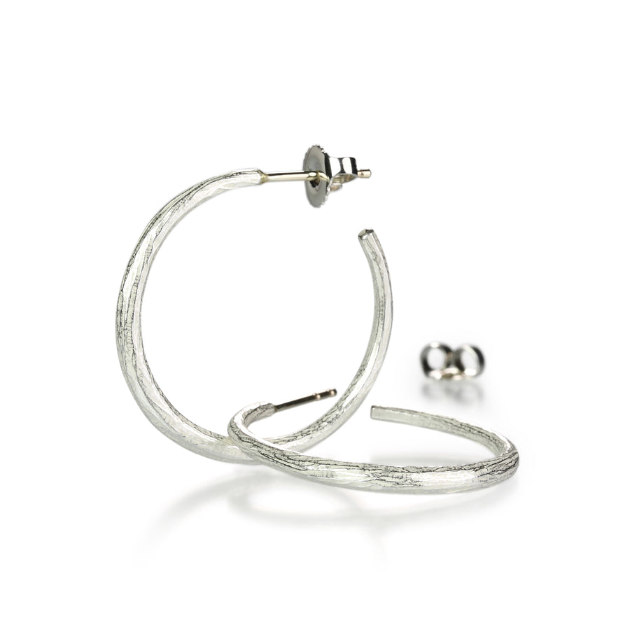 John Iversen Medium Sterling Silver Hoop Earrings | Quadrum Gallery