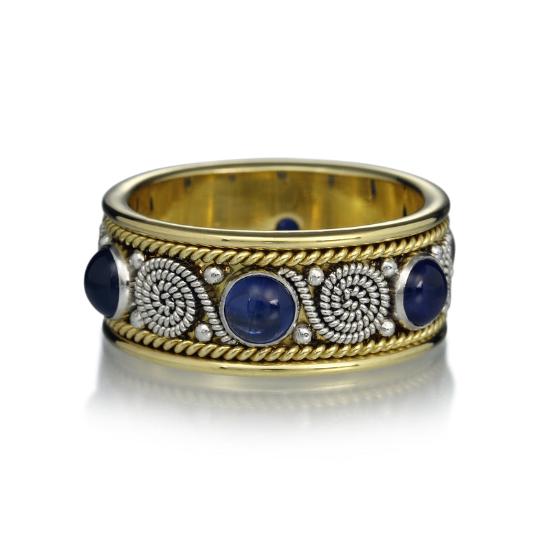 Nathan Levy Blue Sapphire Scroll Band | Quadrum Gallery