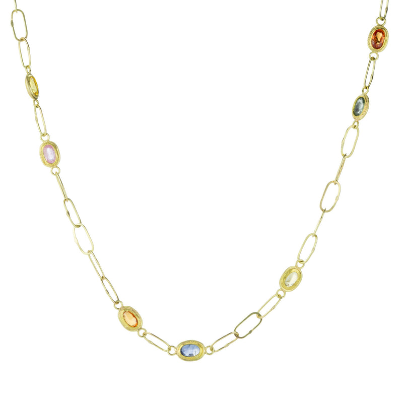 Petra Class Multicolored Sapphire Chain Necklace | Quadrum Gallery