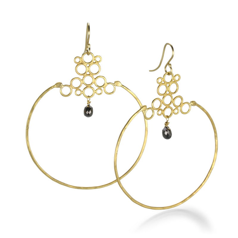 Rosanne Pugliese Morocco Hoops with Black Diamonds | Quadrum Gallery