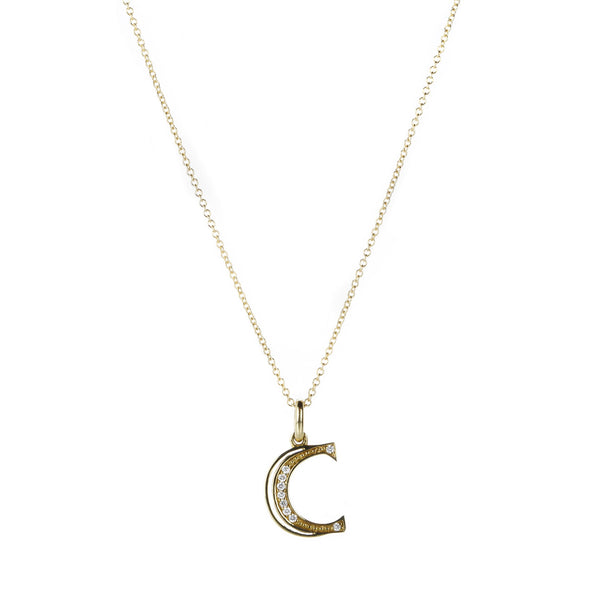 Sethi Couture Crescent White Diamond Pendant