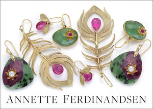 annette ferdinandsen jewelry, annette ferdinandsen earrings, nature inspired jewelry, jewelry gifts for her, jewelry gifts for wife, gemstone earrings, statement earrings, feather earrings