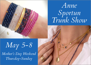 anne sportun trunk show, anne sportun wrap bracelets, anne sportun earrings, anne sportun necklaces, anne sportun rings, gemstone bracelets, delicate gold jewelry, diamond jewelry, delicate diamond jewelry 