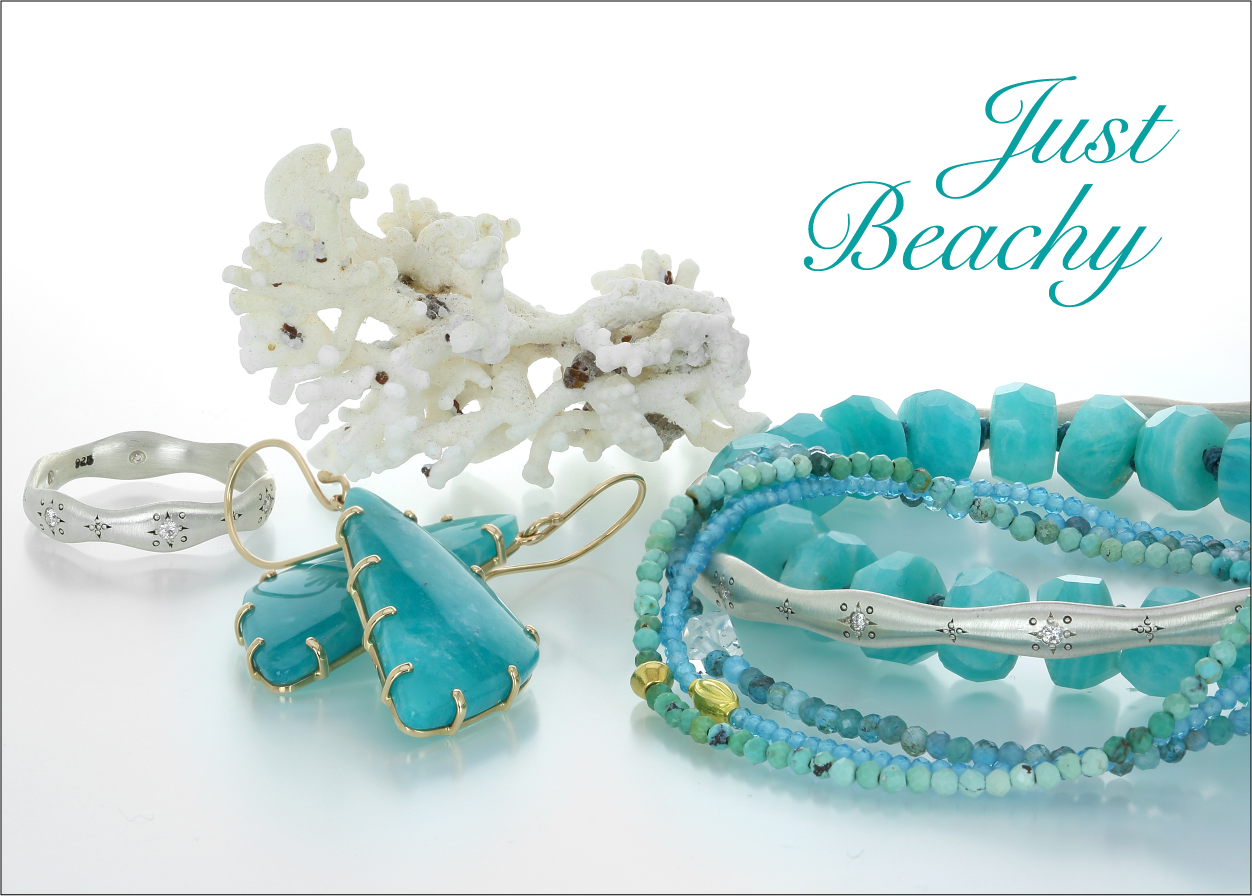 beach jewelry, bright colored jewelry, gemstone jewelry, gemstone bracelets, gemstone rings, gemstone earrings, amazonite bracelet, amazonite earrings, blue green bracelets, beaded bracelets, casual jewelry