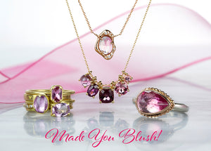 valentines day gifts, valentines day jewelry, pink tourmaline jewelry, pink sapphire jewelry, morganite jewelry