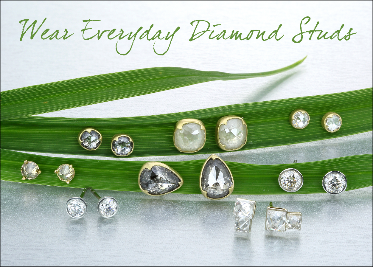 unique diamond studs, rose cut diamond studs, gabriella kiss diamond studs, todd pownell diamond studs, unique jewelry, designer jewelry, best of boston, boston jewelry store, shop gabriella kiss online