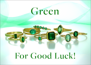 St patricks day, green jewelry, green rings, green gemstone jewelry, emerald rings, tourmaline rings, barbara heinrich rings, gabriella kiss rings, margaret solow rings, petra class rings